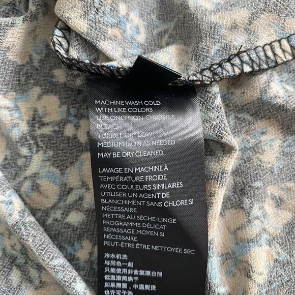 Free People Mini Dress‎ Womens Large Black Floral Long Sleeve Stretch Ladies - Picture 11 of 16